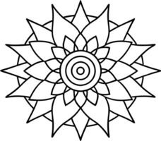 Circular Mandala Design Flower, Coloring, Art, Pattern, Symmetry vector