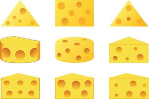Swiss Cheese Shapes Triangles, Squares, Cylinders, and Wedges vector
