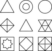 Geometric Shapes Triangles, Circles, Squares, Designs, Patterns vector