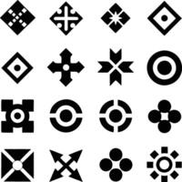 Geometric Black and White Symbols Abstract Design Elements vector