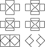 Abstract Geometric Shapes Hourglass, Squares, and Diamonds vector