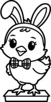 Chick with Bunny Ears vector