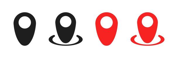 Location or map pin icon symbol set. Map pin rounded cute style vector