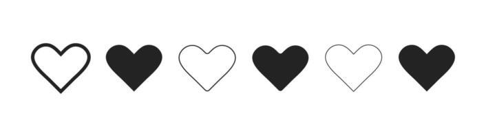 Love outline, solid, icon set. ymbol of Love Icon flat style modern design Isolated on Blank Background. illustration. vector