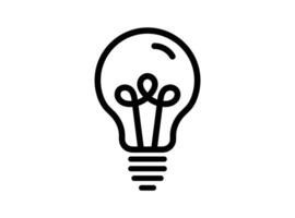 light bulb icon illustration, lightning bolt symbol. vector