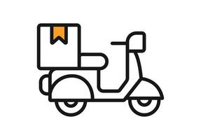 Delivery scooter icon. riding motorcycle icon symbol, Pictogram simple flat design for apps and websites, Isolated on white background, illustration vector