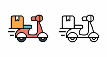 Delivery scooter fast delivery icon symbol, Pictogram flat outline design for apps and websites, Isolated on white background, illustration vector