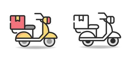 Scooter delivery icon symbol, Pictogram flat outline design for apps and websites, Isolated on white background, illustration vector