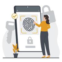 biometric fingerprint concept access for quick, safe, and personalized security vector