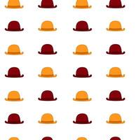 Seamless Pattern with red and yellow hats. Graphic line Background Illustration on transparent background vector
