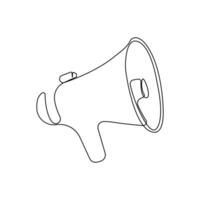 Minimalist megaphone line art icon. Megaphone continuous outline . vector