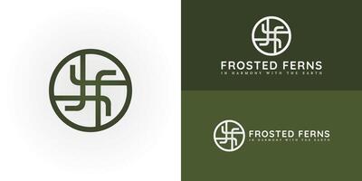 The elegant logo design features the initials FF intertwined to form a unique and visually striking symbol that evokes the interconnectedness of nature perfect for the nature and environment logo vector