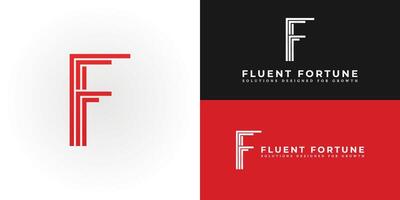 The sophisticated logo design features the initials FF elegantly intertwined, creating a unique striking symbol. The logo is ideal for businesses offering strategic guidance and innovative solutions. vector