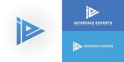 The dynamic logo design features the initials IE seamlessly integrated into a modern and geometric form. The logo is ideal for tech companies, software developers, and app creators. vector