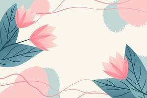 Spring Floral Background Design in Pastel Colors. vector