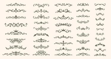 A set of text separators, elegant horizontal borders vector