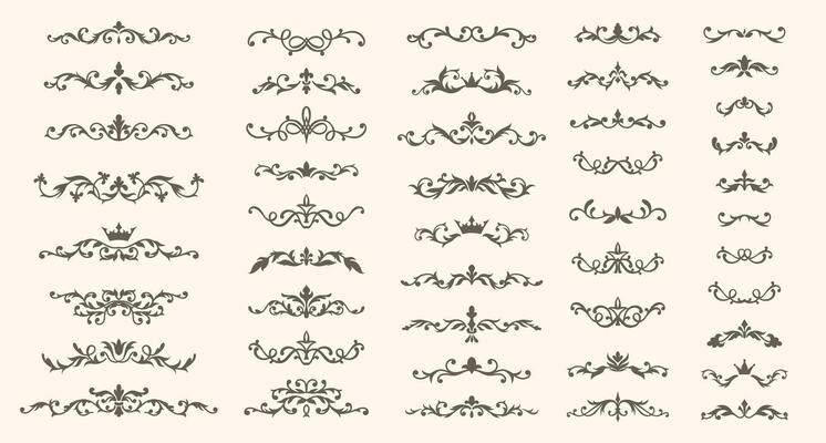 A set of text separators, elegant horizontal borders