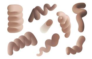 Abstract Brown Wavy Lines on White Background vector