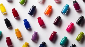 The bottles come in a variety of colors, including blue, green, red, and yellow photo