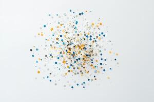 A white background with a lot of colorful confetti photo