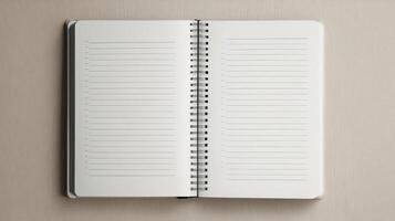 A spiral bound notebook is open to a page with a list of items photo