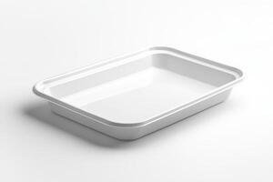 A white plastic tray with a white background photo