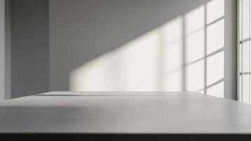 A table with a window in the background photo