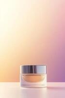 Elegant skincare jar with a soft gradient photo