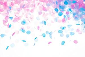Colorful Confetti Falling Against a White Background photo