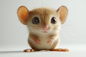 A cute little mouse with big eyes and a smile on its face photo