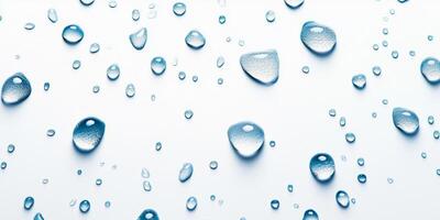 The image is of water droplets on a white background photo