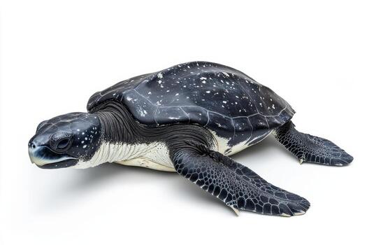 A turtle laying on a white background photo