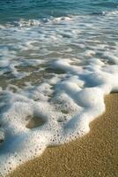 The ocean is calm and the water is white photo
