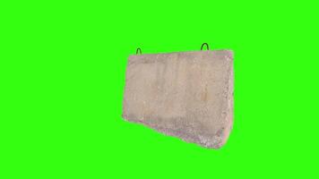 3D rendering of a weathered concrete wall under bright green background video