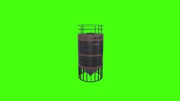 3D rendering of a modern storage silo with a green background video