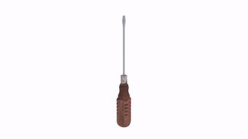3D rendering of a detailed screwdriver with a realistic handle design video