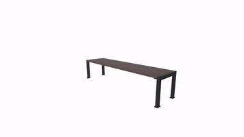 Realistic 3D rendering of a modern wooden bench in a minimalist style video