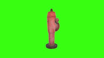 Realistic 3D rendering of a vintage fire hydrant on a bright green background video
