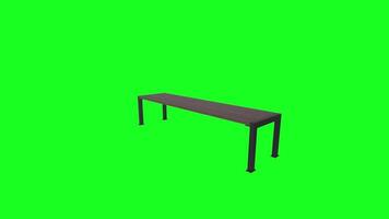Detailed 3D rendering of a black table on a bright green background video