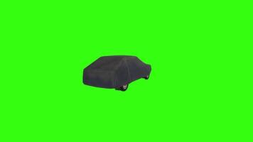 3D rendering of a covered car with bright green background video
