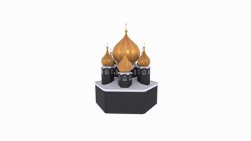 3D rendering of an ornate building with golden domes and intricate details video