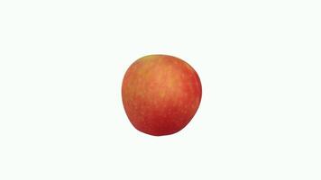 Stunning 3D rendering of a realistic red apple on a plain background video