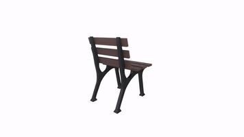 3D rendering of a modern park bench design in urban setting video
