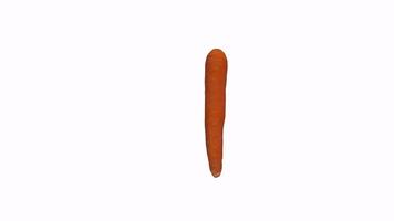 Realistic 3D rendering of a carrot with vibrant orange color and natural shape video