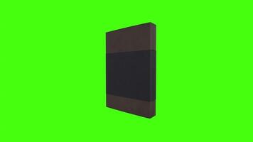 3D rendering of a modern book on a bright green background with shadows video