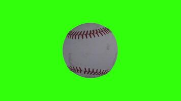 3D rendering of a baseball with green background for animation use video