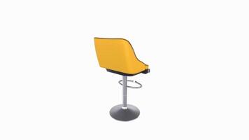 Bright yellow bar stool design in modern 3D rendering video