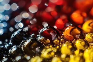 Colorful water drops on a black background photo