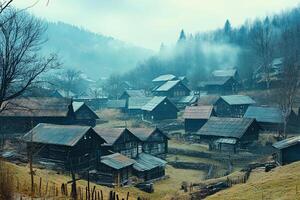 A small village in the mountains photo