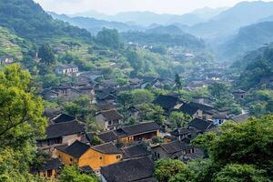 A village in the mountains photo